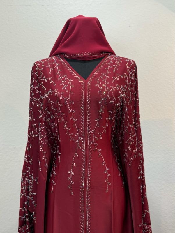 Butterfly Style Dubai Abaya with Embroidered Design and Long Sleeves