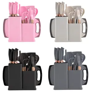 Valentine's Day Sale: 2026 White 19-Piece Cookware & Kitchenware Set Includes: 6-Piece Heat-Resistant Silicone Utensils + Sharp Knife Set + Cutlery + Cutting Board + Rectangular & Round Cookware Suitable for Wooden/Plastic Countertop Stoves
