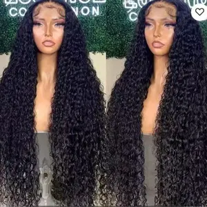 13x6 Deep Wave Lace Front Wig, women's middle-parted small curly long hair wig