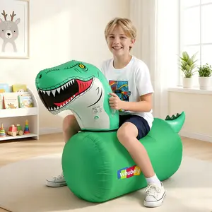 AKEYDIY Inflatable Bouncy Dinosaur Hopper Toy with Pump, Jumping Ride-On Animal Bouncer for Kids Ages 3+, Jumping Bouncy Horse Animal Hopper for Outdoor & Indoor, Birthday Christmas Gifts for Kids Girls Boys Ages 3+