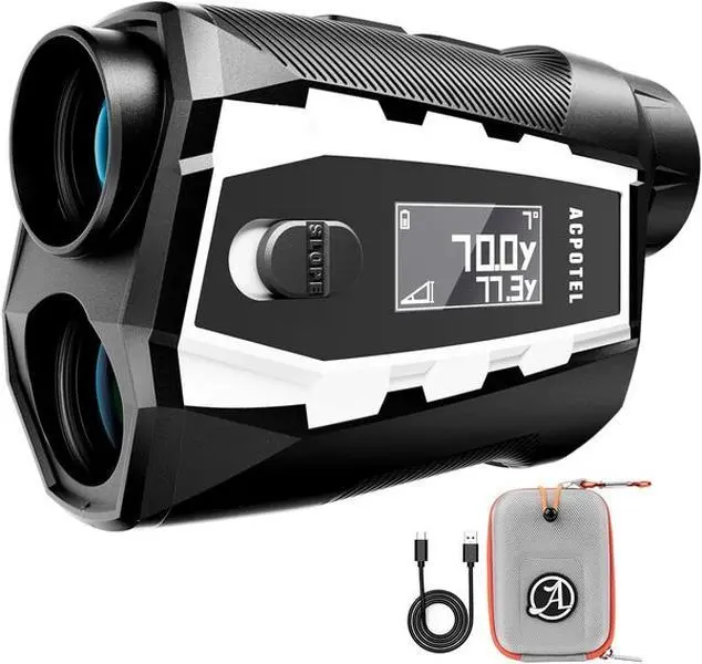 LCD External Scrren Range Finder PF2L with Magnetic Golf Rangefinder Slope Switch with Feet/Yard/M Range Finder Golf with Scanning, Golf Rangefinder Fast Flag-Lock with Vibration，Golf Accessories for Men, Golf Gifts tiktokshopbacktoschoo