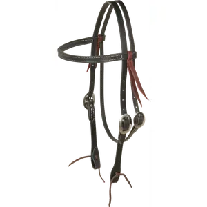 Berlin Custom Leather Stitched Black Browband Headstall