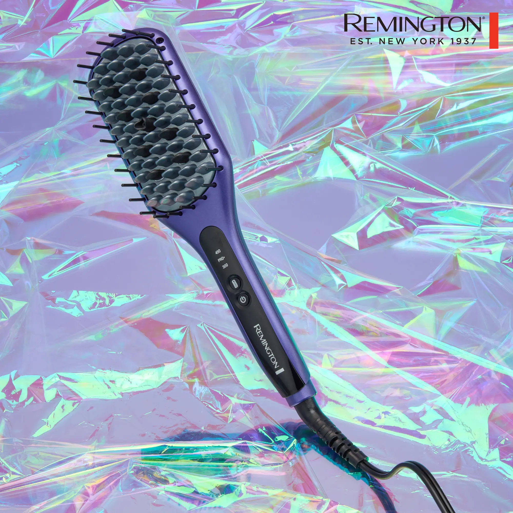Remington Gloss Straightening Brush, Flat Iron Brush, Infused with Micro-Conditioners to Add Shine As You Style, Combats Frizz for Smoother Styling