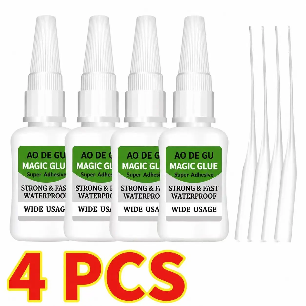 4-Pcs Oil-Based High Bond Adhesive Repair Glue Bottles, 5Sec Initial Set, Super Strong Adhesion, Quick-Drying for Metal, Plastic, Wood (Tools & Hardware Applications), Shoe Repairs
