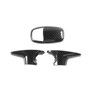 Carbon Fiber Style Gear Shift Knob Head Cover Trim for 2015+ Dodge Challenger/Charger & 2018+ Durango ABS Material Durable Interior Accessory Easy Installation - Replacement