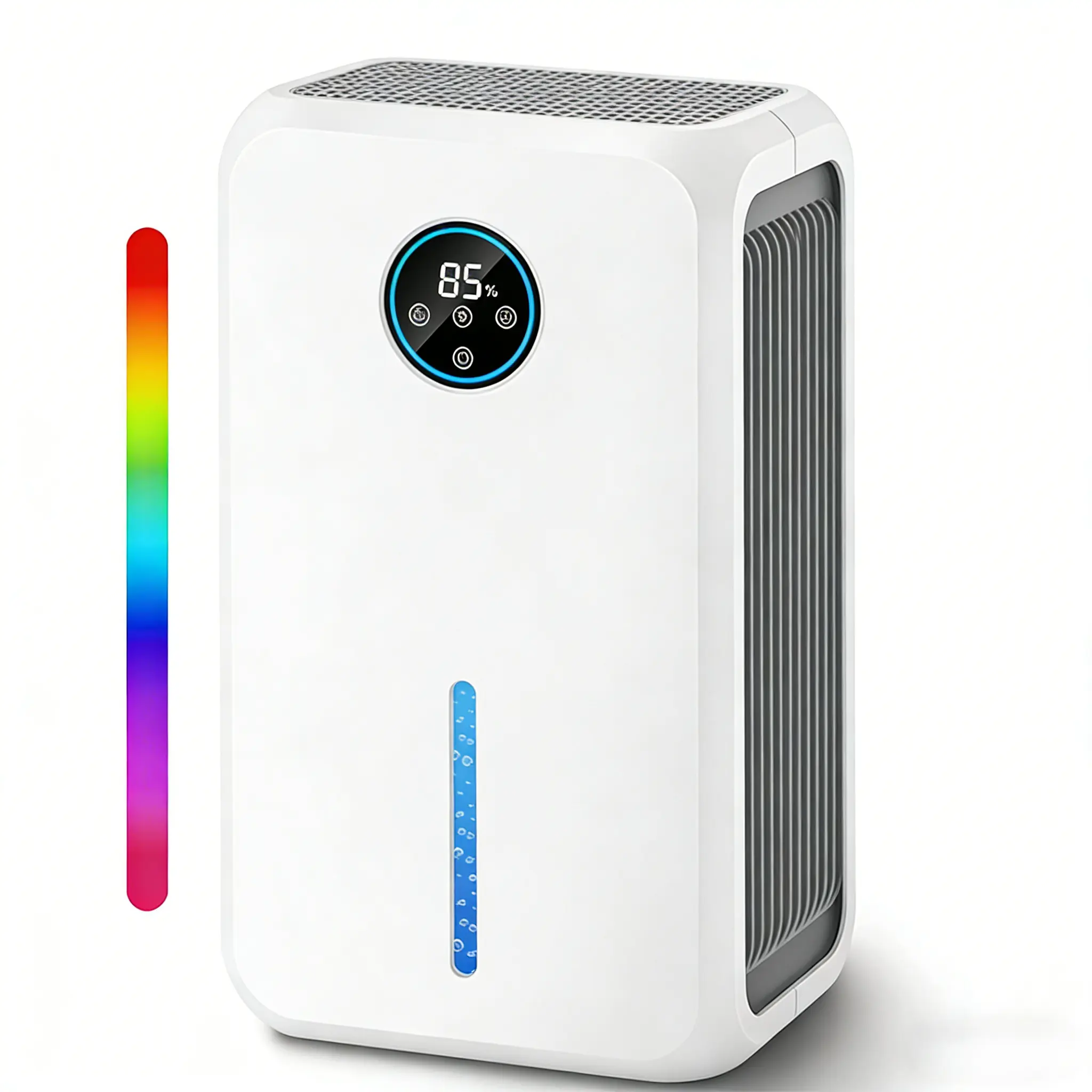Portable Mini Electric Dehumidifier for Home - Ultra-Quiet, Auto Shut-Off, LED, White for Wardrobe, Bathroom, RV