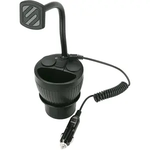 MAGPCUP MagicMount PowerHub Magnetic Car Cup Holder - Self-Adjusting Base, Flexible Neck, 12W-5W USB Ports, Secure Grip with Strong Magnets, Dual Phone Charger Mounts & Holders, Charge and Power 4 Devices for iPhone & Android