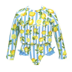 Girls One-Piece Swimsuit – Italian Inspired Print - Buoyancy Assitance