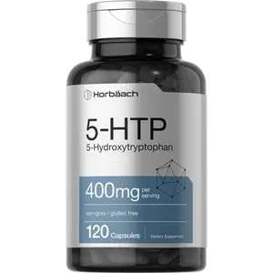 Horbäach 5HTP 400mg Capsules | 120 Count | Extra Strength Supplement | Non-GMO, Gluten Free | 5 Hydroxytryptophan