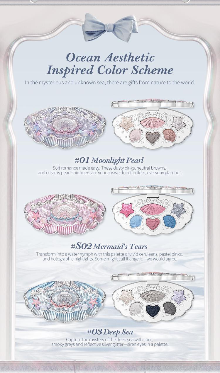 Flower Knows Shell's Jewel Collection 6-Color Makeup Palette - Cosmetic, Shimer, Matte, Longlasting, High Pigment