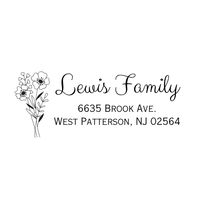 Wildflowers Louis Family Return Address Stamp