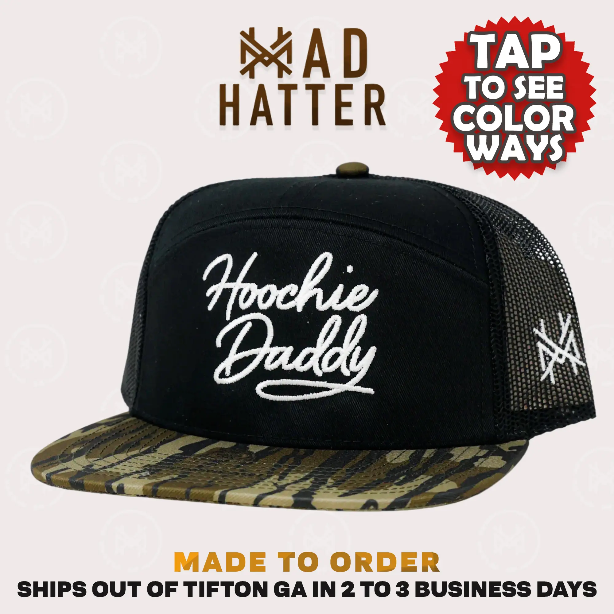 Hoochie Daddy Embroidered Trucker Hat Personalized Cap