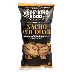 Pork King Good Flavored Chicharrones, Nacho Cheddar, 1.75 oz (49.5 g) Pork King Good Flavored Chicharrones, Nacho Cheddar, 1.75 oz (49.5 g)