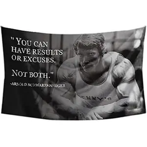 Arnold Schwarzenegger You Can Have Results Or Excuses Not Both Banner Tapestry Flag 3x5Feet College Dorm Frat Home Living Room Dorm Decor Tapestry
