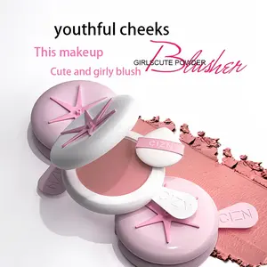 Free Puff & Mirror! Cute Heart Cream Blush Stick - 3-in-1 Multi-Use Blush, Base & Concealer, Natural Matte Finish, Long-Lasting Moisturizing Light Beige Shade, Waterproof&Flatters All Skin Tones, Perfect Valentine’s Day Gift for Everyday & Festive Makeup!