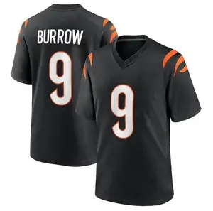 Cincinnati Burrow 9 Black_Orange_White Football Player Game Jerseys,Sports T-shirts Top for Men Women Youth Boys Girls