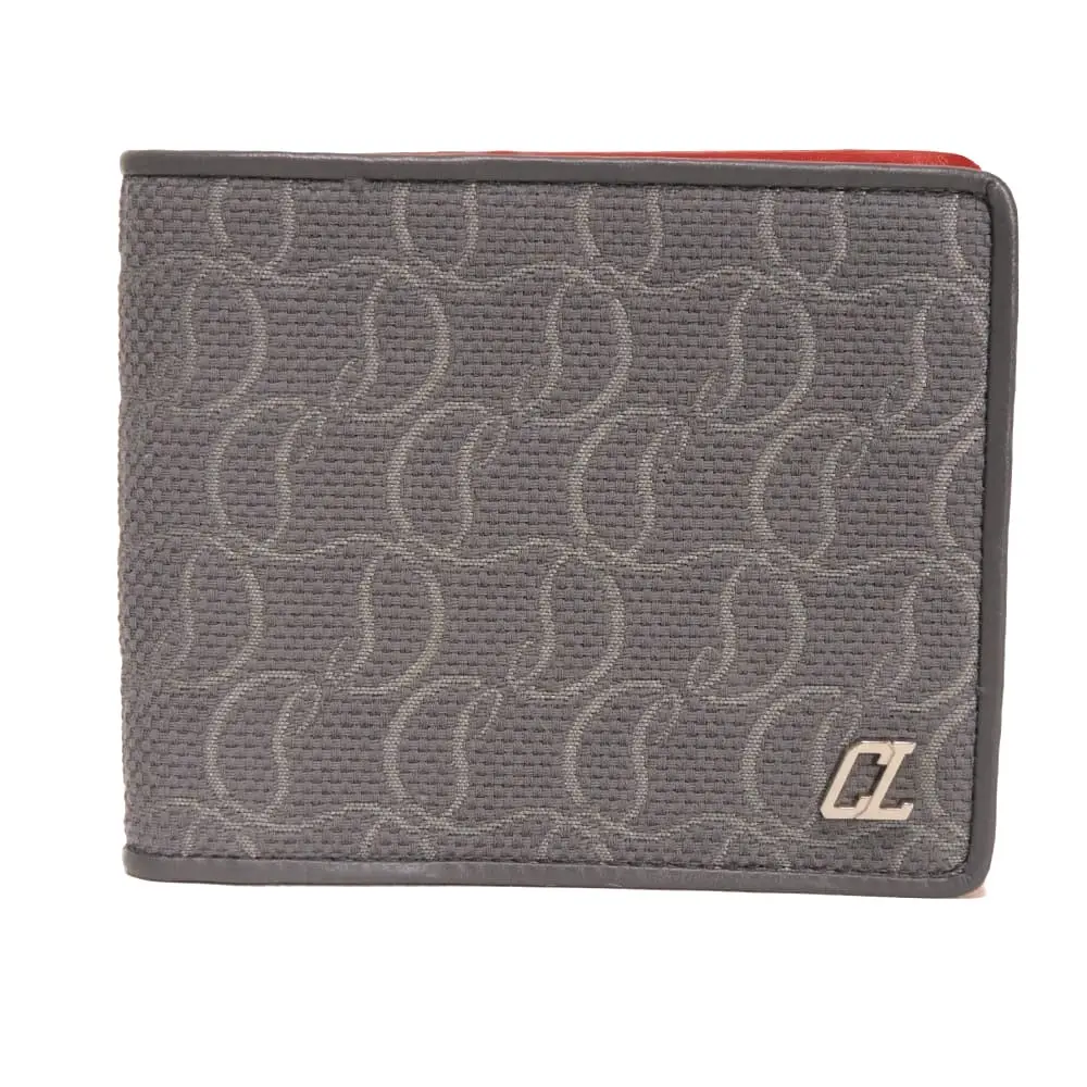 Pre-owned christian louboutin Cotton Small Leather Goods Panettone Monogram Jacquard bifold wallet