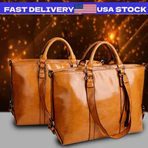 New Women Large PU Leather Tote Bag Commute Handbag Shoulder Satchel Bag Elegant