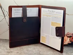 Custom Leather Portfolio with Notepad & Planner – Personalized Padfolio with Logo or Name for Professionals
