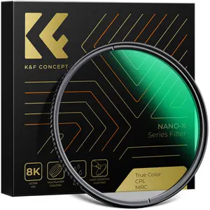 【K&F CONCEPT】 True Color Polarizer Lens Filter Circular Polarizing Filter for Camera Lens with 28 Multi-Coated (Nano-X Series) Multilayer Coating Optical Glass