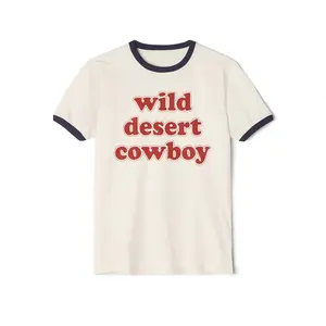 Wild Desert Cowboy Rob Rasuch Ringer Shirt, Retro Western Text Ringer Tee, Gift For Fan