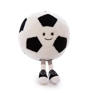 12-inch Cute Plush Soccer Ball Stuffed Animal with Smiley Face, Soft Sports Toy for Kids & Soccer Fans, Kawaii Plush with Legs & Shoes, Adorable Stuffed Football for Boys, Girls, and Sports Enthusiasts
