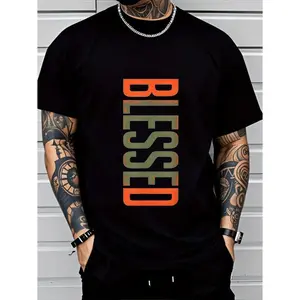 100%25 Cotton Golf Gift T-Shirt For Men and Women Blessed 3D Printed Graphic Tee For Men Plus Size Comfort Fit Short Sleeve Shirt With Bold Geometric Design Breathable Fabric For Casual Wear Leisure Outfits And Everyday Style