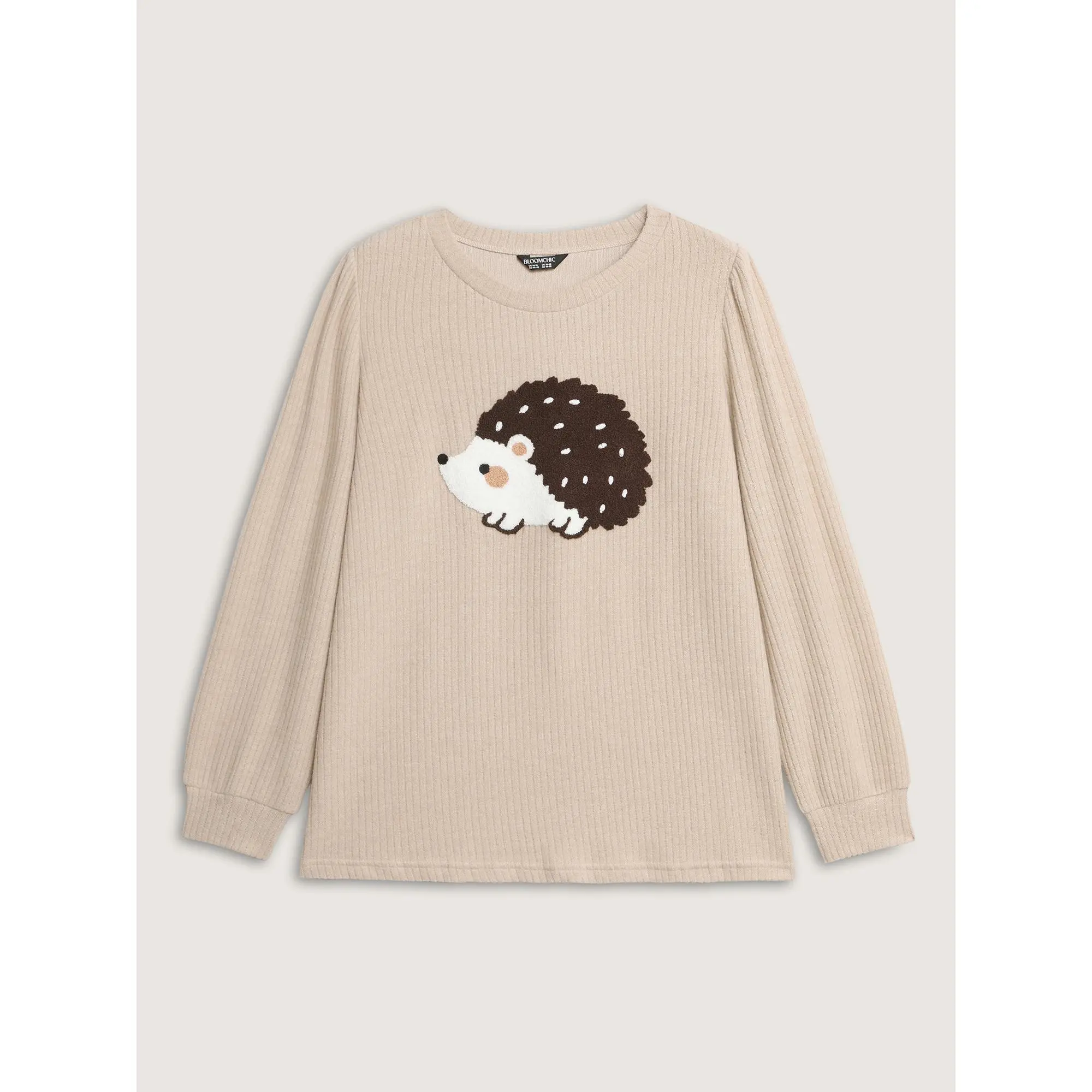 【Full Arm Coverage】Bloomchic Towel Embroidered Cozy Animal Print Sweatshirt Fit Hoodie ,Summerfinds Fit Spandex Garment Fabric