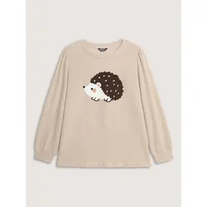 【Full Arm Coverage】Bloomchic Towel Embroidered Cozy Animal Print Sweatshirt Fit Hoodie Swimweek