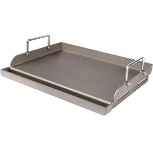 17" x 13" Metal Cast Iron Griddle for Gas Grill, Large Griddle Insert for Outdoor Gas Grill, Heavier Flat Top Griddle Cooking Skillet Plate Teppanyaki for Electric/Gas Grill/Camping Tailgating