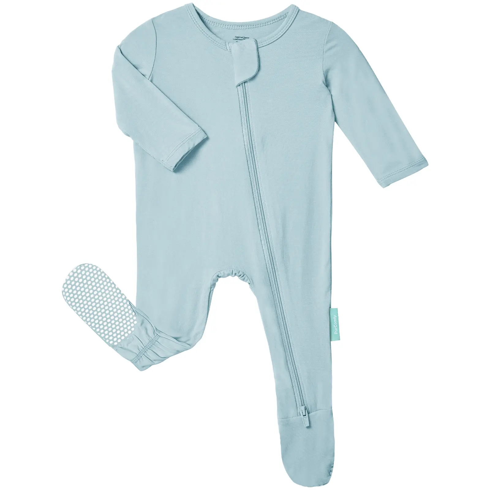 PurComfy Supersoft Bamboo Baby Zipper Footie Pajamas - Comfortable Sleepwear for Boys & Girls, Eczema-Soothe, Suitable for 0-24 Months, Unisex Onesie