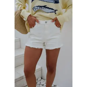 Helen High Rise Shorts-Off White