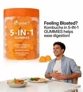 CRASYE 5-in-1 Gut Health Gummies – Probiotics & Prebiotics, Sugar-Free Dietary Vitamin Supplement Healthcare