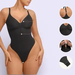 Black High Compression Girdle Body With Open Chest, Heart-Shaped Bust, Posture Correction Being High Compression, Provides Firm and Comfortable Back Support.