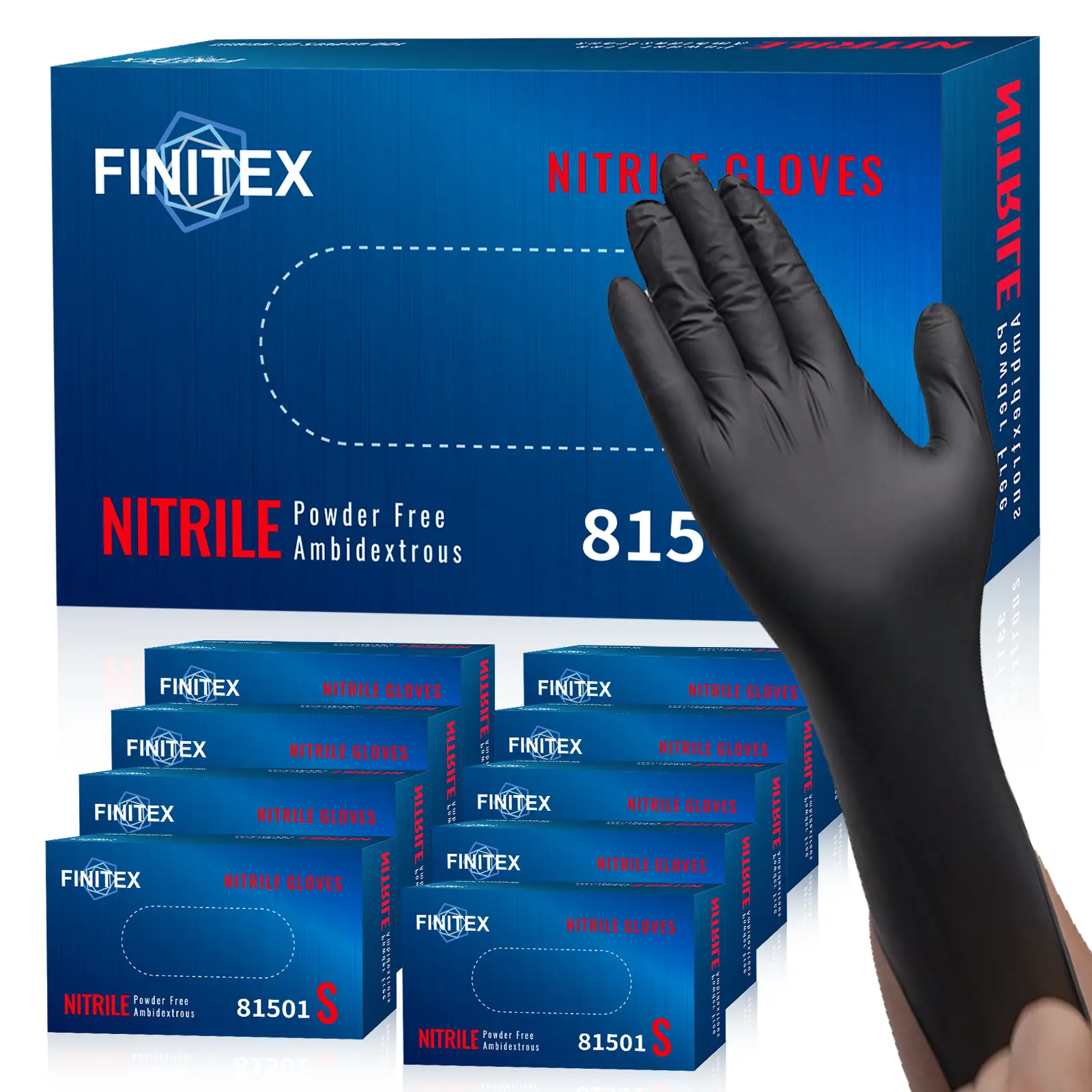 FINITEX 5Mil Thick Heavy-Duty Black Nitrile Gloves,Disposable Waterproof Gloves,Food grade,Food-Safe,Latex-Free,Powder-Free,Chemical-Resistant ,for Cleaning,Mechanical Work,Kitchen.college back to school haul,dorm haul essentials,home finds essentials
