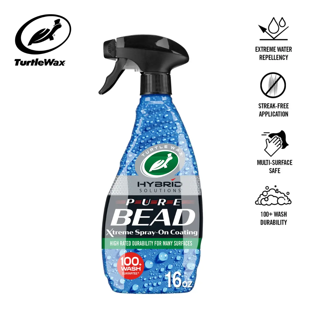 TURTLE WAX Hybrid Solutions Pure Bead Multi-Surface Water Repellent Spray - 16 oz Automotive Car Coating Spray with Durability, UV Protection, Fast Streak-Free Shield for Cars, Glass, Boats