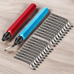 Deburring Tool Kit Set with 20 HSS Blades - Burr Removal Tool,Burr Edges Removing Hand Tool accessory,smooth Edge Cutter for Metal,Resin,3D Printing Tool