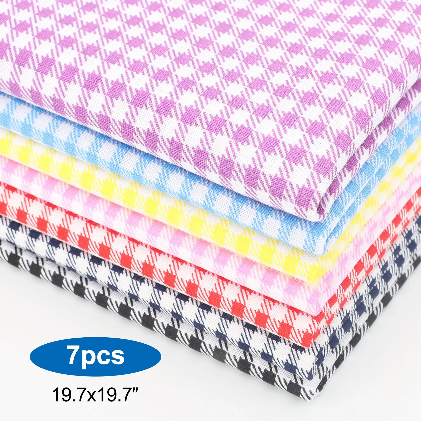 7Pcs 19.6 Inch Squares Cotton Fabric Bundles - vintage Floral Precut Craft Fabric Bundle,Fat Quarter Fabric for Sewing Quilting,DIY Crafting Material,Sewing Supplies tool