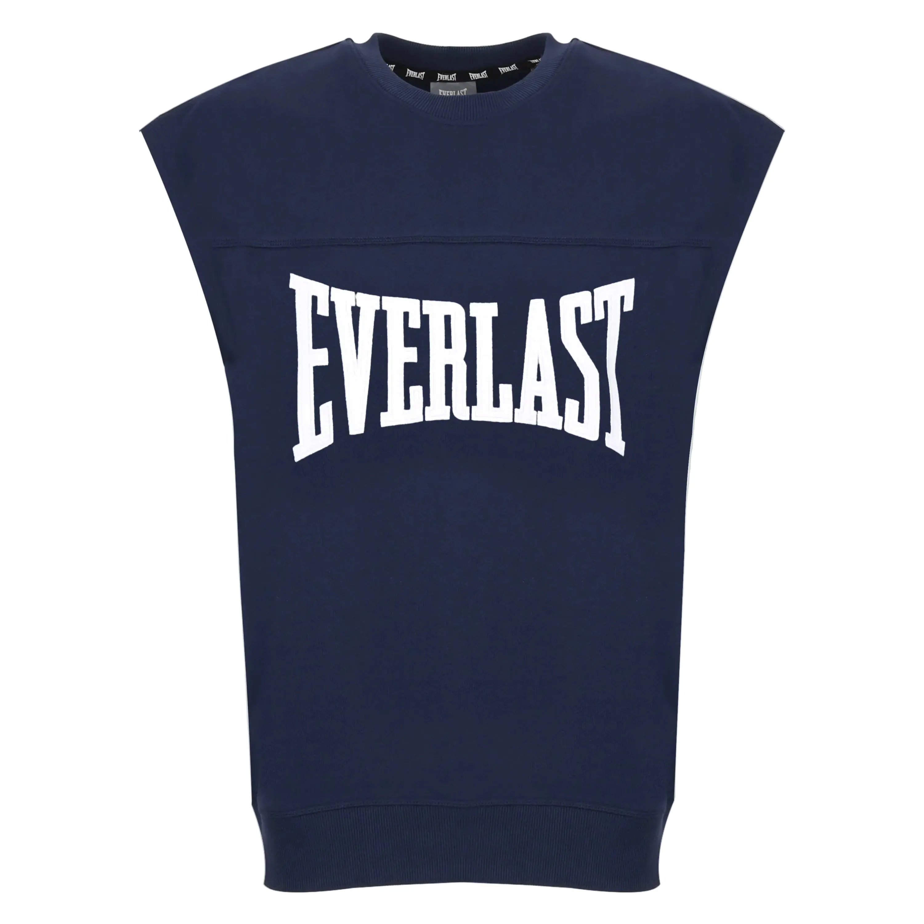 Women's Oversized Sleeveless Cotton Sweatshirt - Breathable, Crew-Neck, Relaxed Cut, Layering Top for Training & Free Arm Mobility, Size S