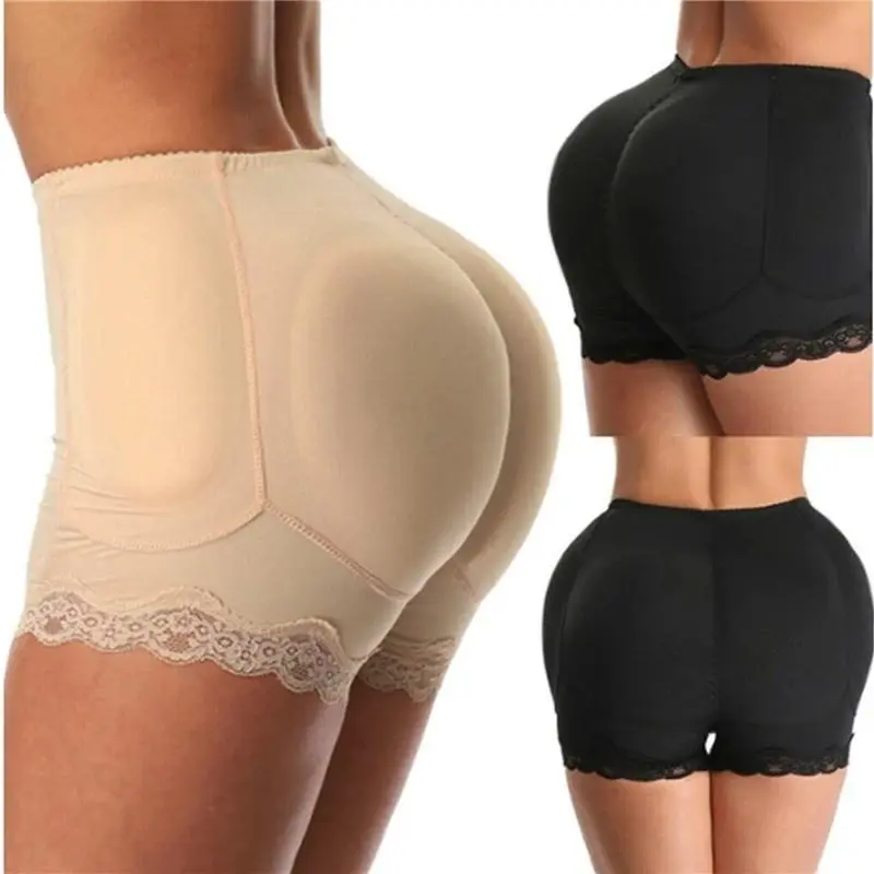 Women's Padded Butt Lifter Seamless Boy Short Shaper Briefs - Breathable Stretchy Elastic Fabric, Lacy Casual Print, Waist Reduction, Removable Pads, Natural Lift for Wedding/Party Tight Outfits, Lightweight, Pull-On