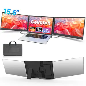 【TikTokShopSpringGlowUp】Cevaton 15.6" Laptop Screen Extender, 1080P FHD Dual Portable Monitor for Laptops, Ultra-Slim Travel Dual Monitor Fit for 13-17.3" Laptops, USB-C Plug&Play Extended Screen Compatible with Win/Mac/Android
