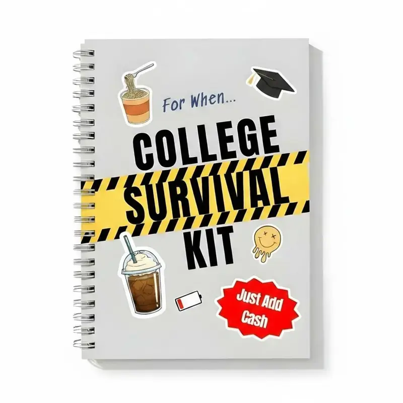 The 'For When..' College Survival Kit Gift Card Book - Funny Graduation Gift 2026 for High School Seniors & Freshmen - Dorm Essentials,with Storage Pockets Survival Guide Cards,for Dorm Classroom Boy Girl Student Youth