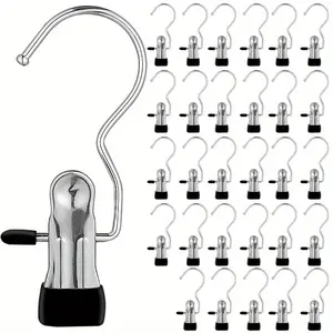 Portable Closet Storage Hanger with Clips, 10 Pack, Ideal for Hanging Boots, Tight Pants, Caps and Towels, Versatile Wardrobe Organizer for Home Use