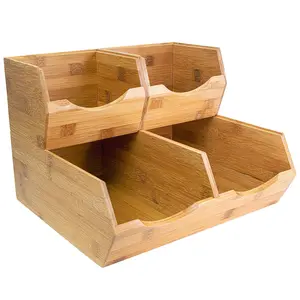 Bamboo Pantry Storage Bins – Potato & Onion Storage Bin for Pantry Organizers, Produce Organizer Set of 3 – Slide out Bin Access Visit the HOMESTEAD Store