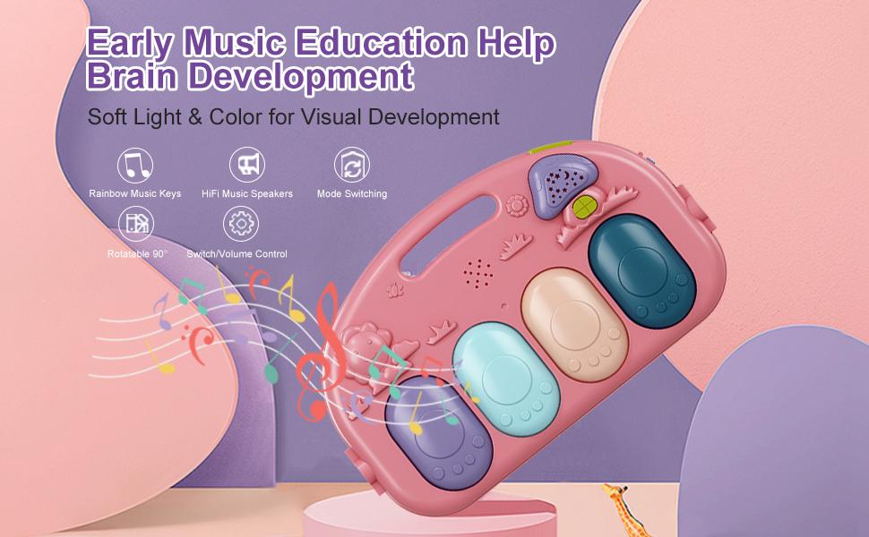 dearlomum Baby Play Mat Blue Giraffe Design with 5 Sensory Toys Music Lights for Newborns 0-36 Months Multifunctional Rubber Playmat Playpen Gift for Boys & Girls dearlomum Baby Play Mat Blue Giraffe Design with 5 Sensory Toys Music Lights for Newborns 0-36 Months Multifunctional Rubber Playmat Playpen Gift for Boys & Girls