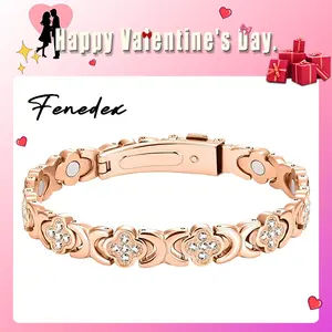 Fenedex Elegant Copper & Crystal Magnetic Bracelet for Women - Promotes Deeper Sleep, Soothes Aches, and Boosts Energy Flow. The Perfect Uplifting Gift for Her. Bracelets for women.