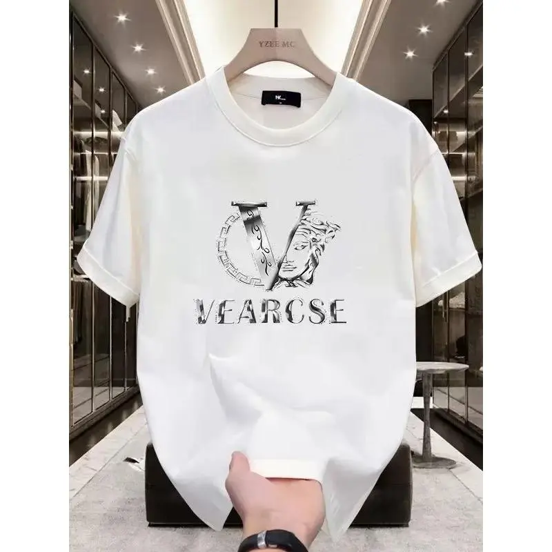 Men's Classic Soft Pure Cotton Short-Sleeve Round Neck Printed T-Shirt, Menswear Casual Sports Top for Summer Relaxed Outfits, Holiday Wear, True Size, 2Xl, Digital Print, Do Not Dry Clean, Flattering Cut, Printed Front