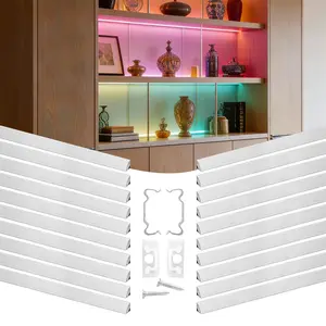 【fathersdaygift】VEVOR 20-Pack 3.3 ft/1M V Shape LED Aluminum Channel, with Milky Cover, End Caps and Mounting Clips, Aluminum Profile for LED Strip Light Installations, Easy Installation, for Under Cabinet Counter