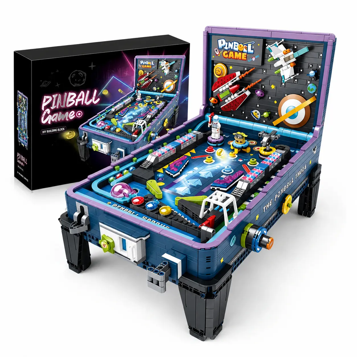 DIY Pinball Machine Building Blocks Set - 2039 PCS High-Difficulty Small Particle Model Building Kits, Do It Yourself Building Bricks Sets for Ages 12+, Ideal for Home Decoration & Christmas Gifts