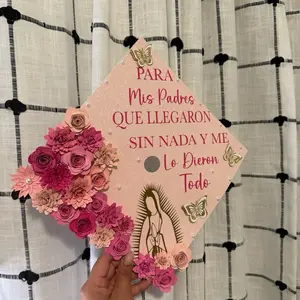 Virgin Mary Pink Graduation Cap